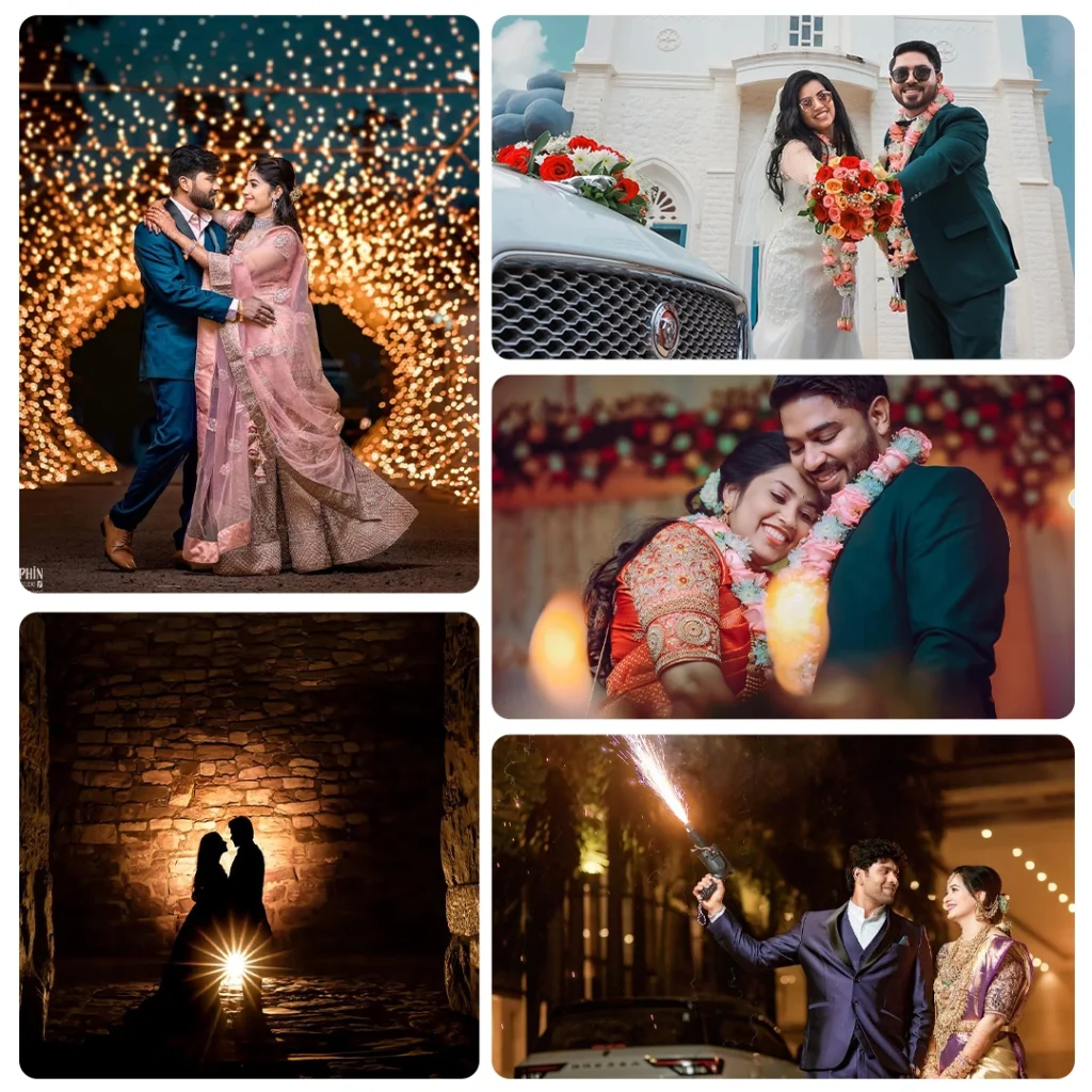 Collection of wedding photos showing the latest trends.