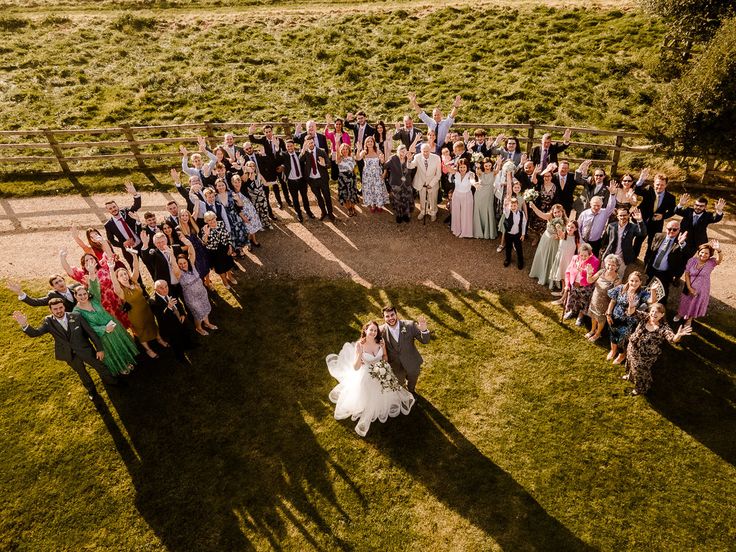Aerial photographer of wedding ceremony.